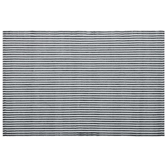 My Texas House Halloween Black Striped Indoor/Outdoor Layering Rug, 38" x 58"