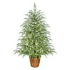 ' Pre-Lit Green Cypress Artificial Christmas Potted Tree with 100 Warm White Twinkle LED Lights, by My Texas House