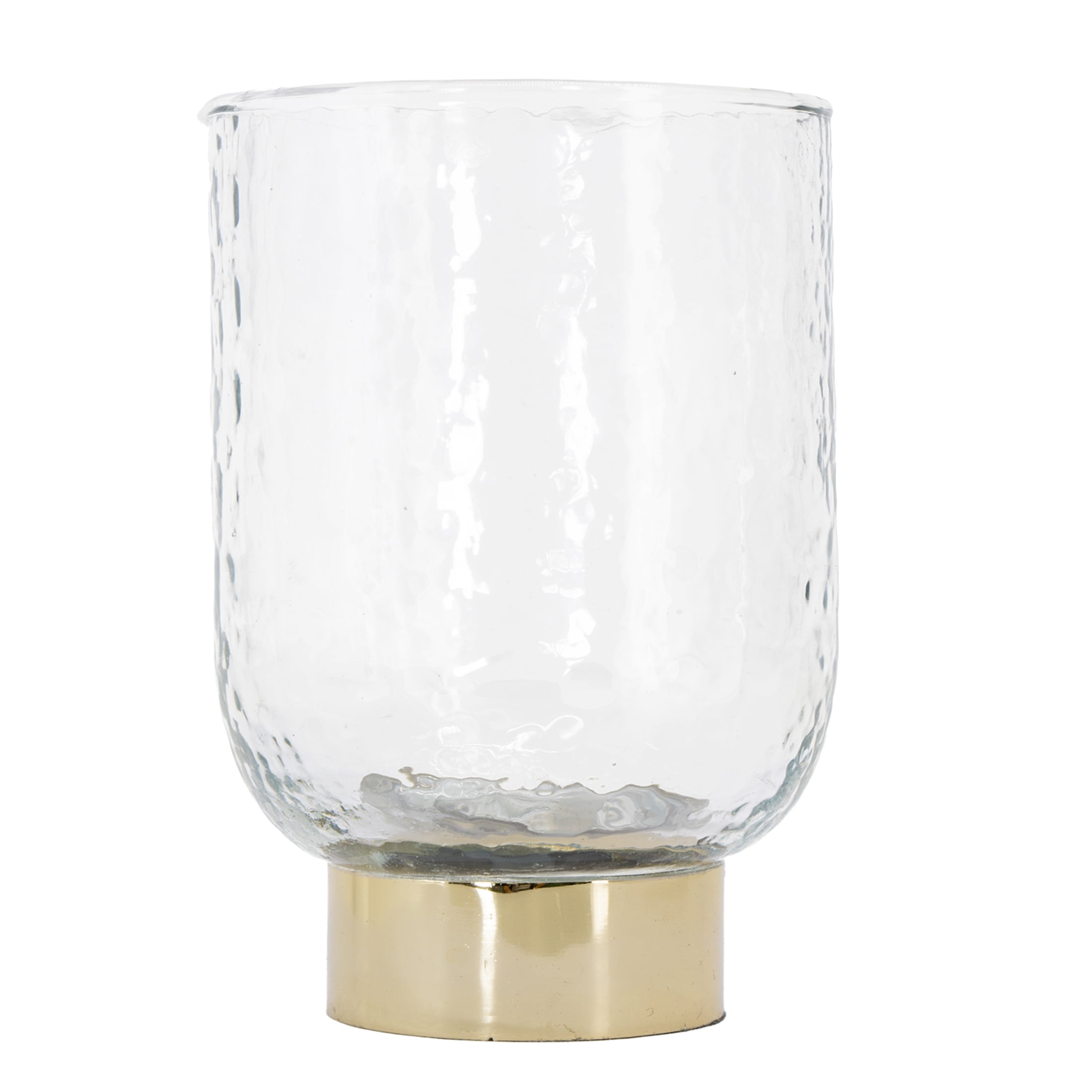 My Texas House Clear and Gold Glass Christmas Votive Candle Holder, 4"