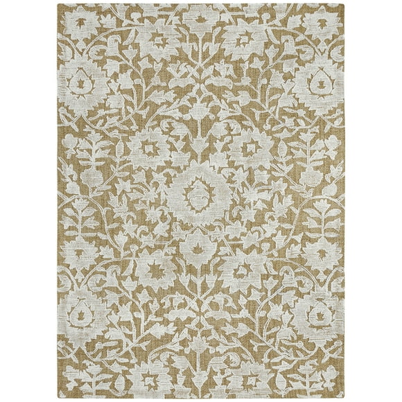 My Texas House Natural Wool Floral Indoor Area Rug, 5' x 7'