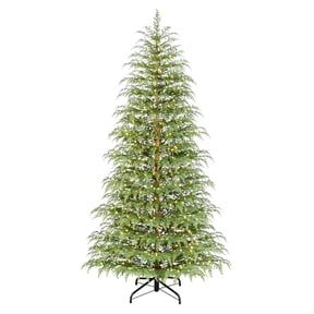 My Texas House 7.5' Pre-Lit Cypress Green Artificial Christmas Tree with 500 Warm White Twinkle LED Lights and Stand