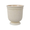 thumbnail image 1 of My Texas House 8" Cream Dot Urn - Ceramic Plant Pot, 8.1" Dia x 8.5" H, 1 of 8