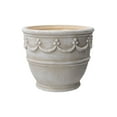 thumbnail image 1 of My Texas House Ceramic 8" Retro Planter, Wave Embossed, Cream, 1 of 8