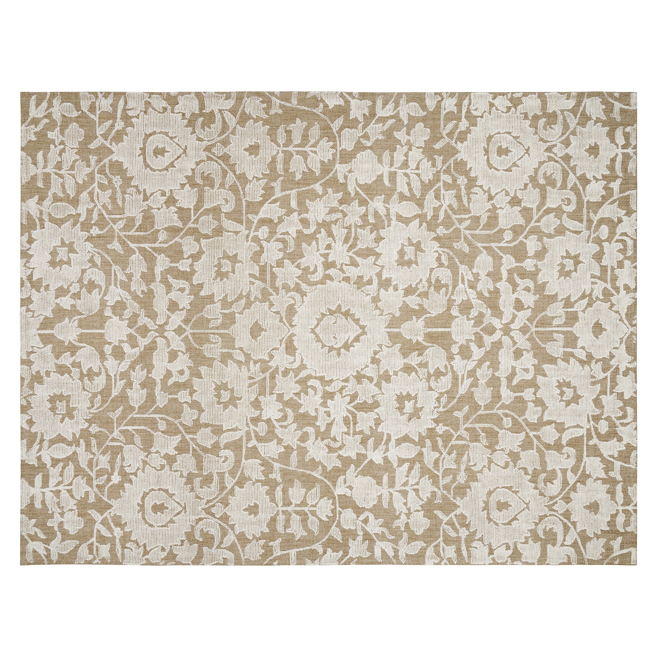 My Texas House Flora Natural Wool Floral Indoor Area Rug, 8' x 10'