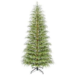 My Texas House 9' Pre-Lit Cypress Green Artificial Christmas Tree with 600 Warm White Twinkle LED Lights and Stand