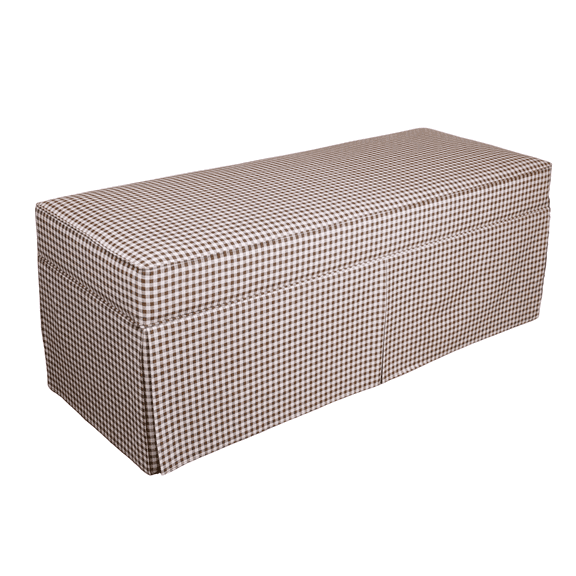 My Texas House Clementine Skirted Upholstered Bench with Gingham Pattern