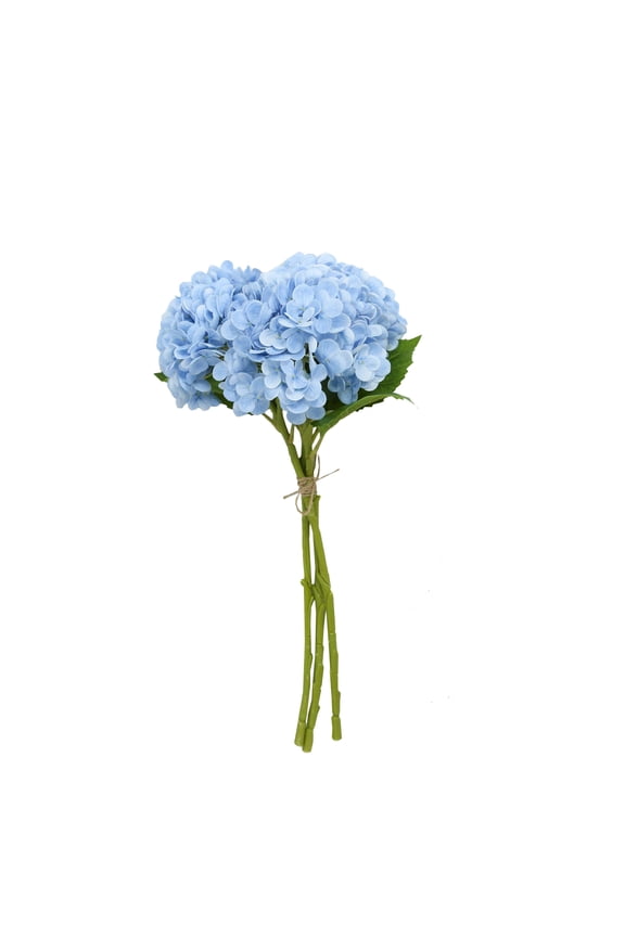 Faux Hydrangea Bundle, Blue, 19"