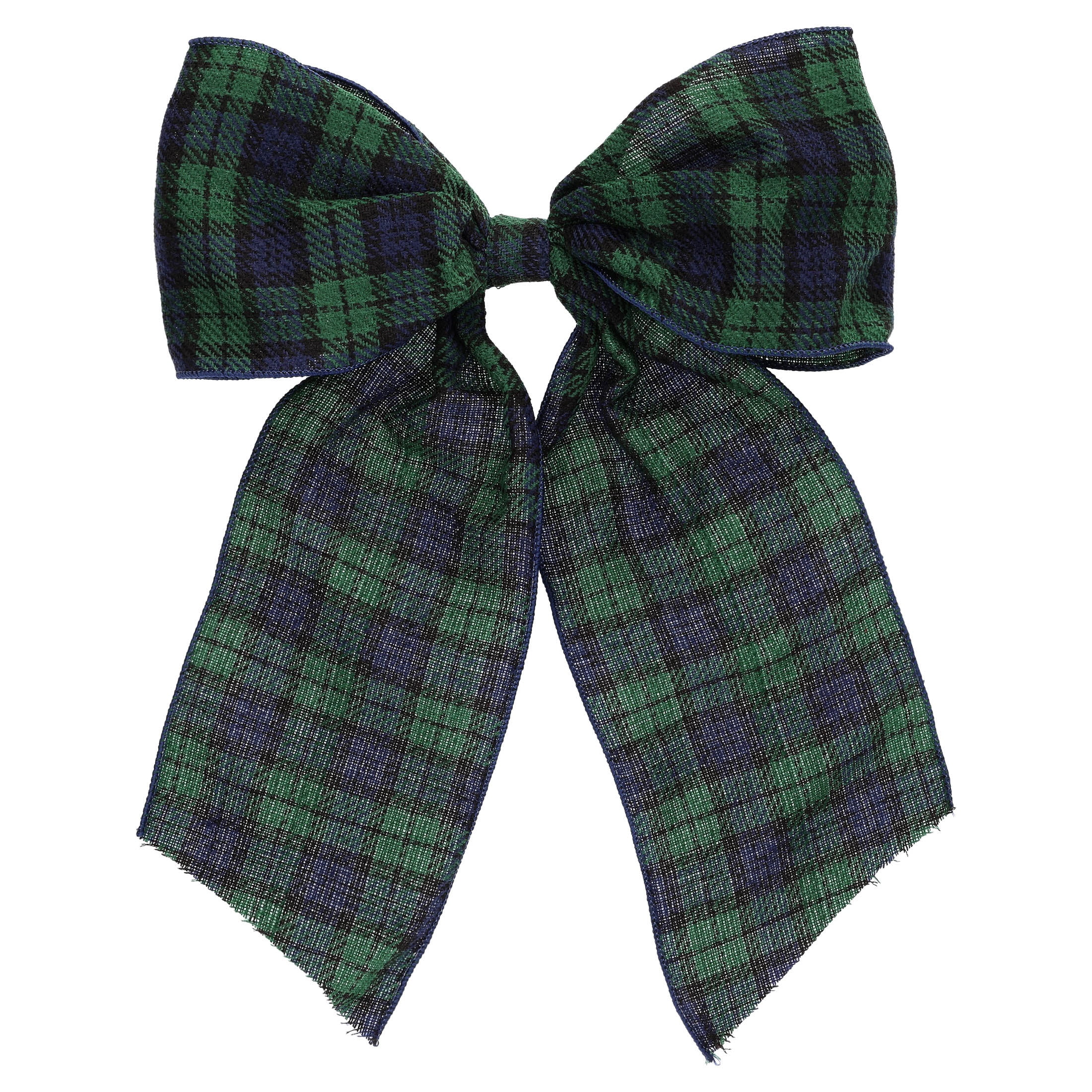 My Texas House Blue and Green Plaid Decorative Christmas Bow, 15"