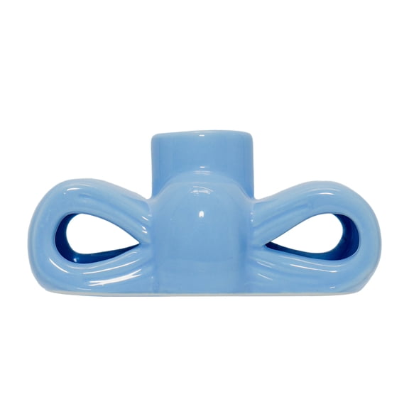 Bow Taper Candle Holder, Blue, 2.5", by My Texas House