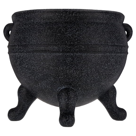 My Texas House Halloween Cauldron Decorative Planter, Black, 14" x 12"