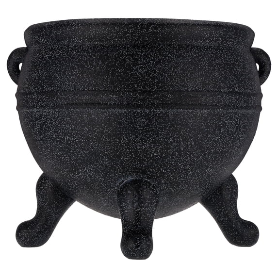 My Texas House Halloween Cauldron Decorative Planter, Black, 14" x 12"