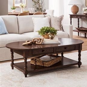 My Texas House Oval Coffee Table, Warm Brown