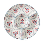 Floral Ceramic Chip and Dip Tray, Red/White/Blue, by My Texas House