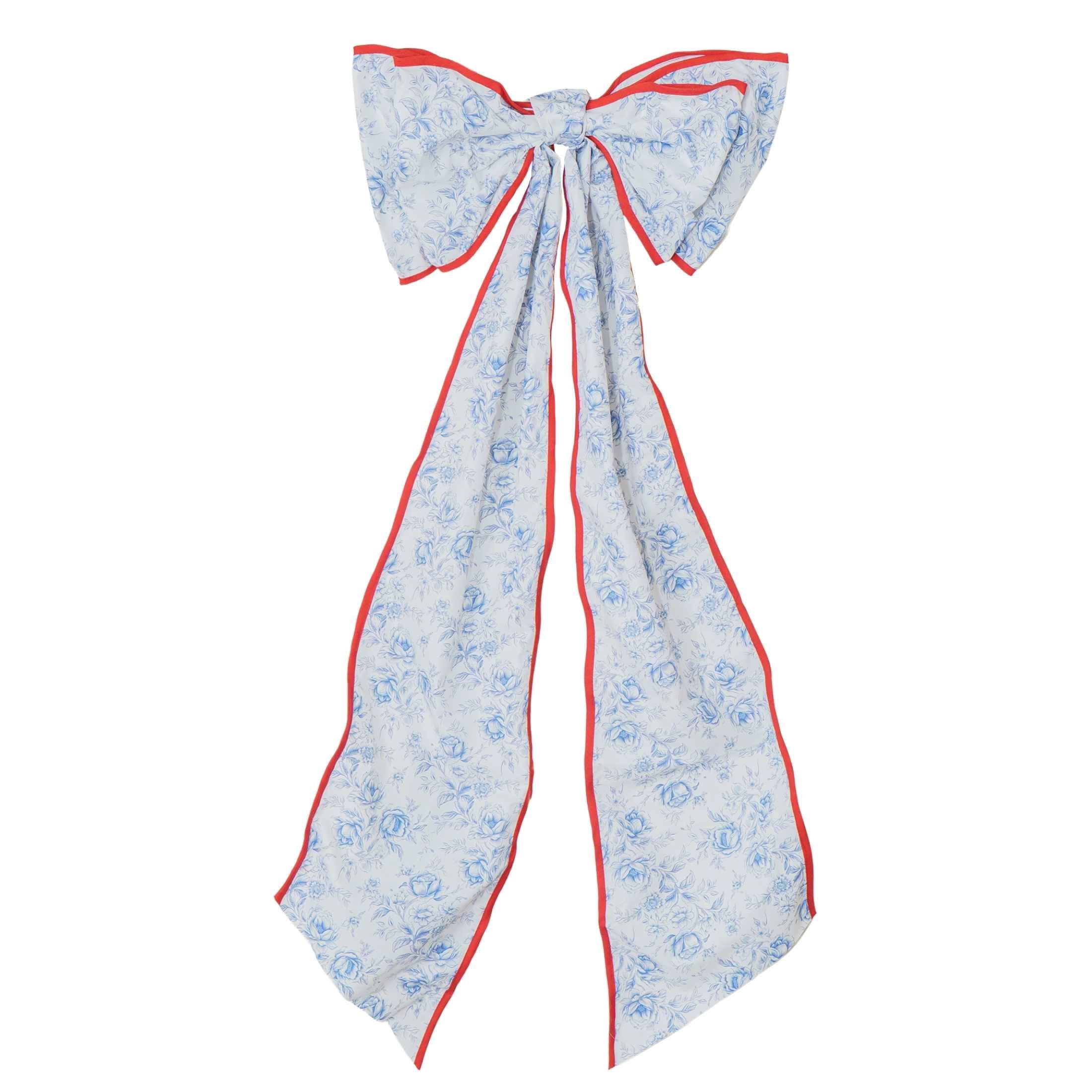Extra Large Floral Decorative Bow, Red and Blue, 48", by My Texas House