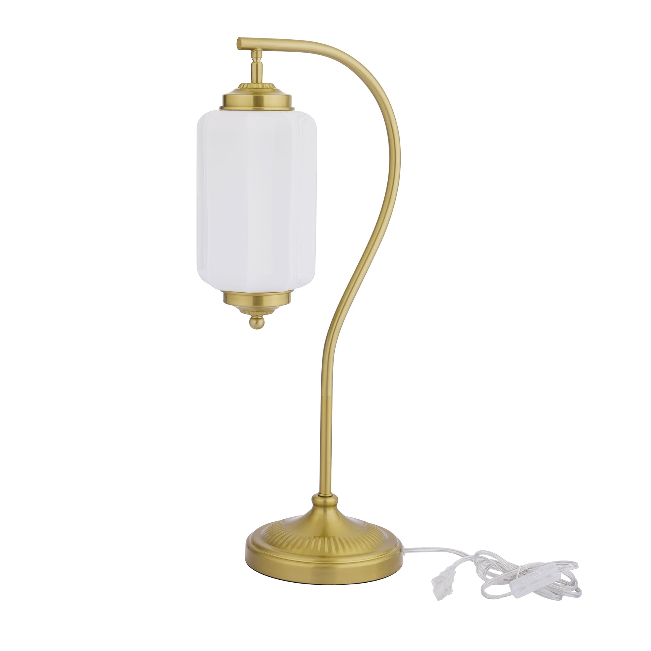 My Texas House 26 in Brass Glass Shade Table Lamp