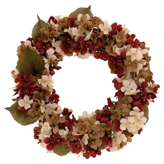 My Texas House Fall Hydrangea Wreath, Cream and Brown, 24"