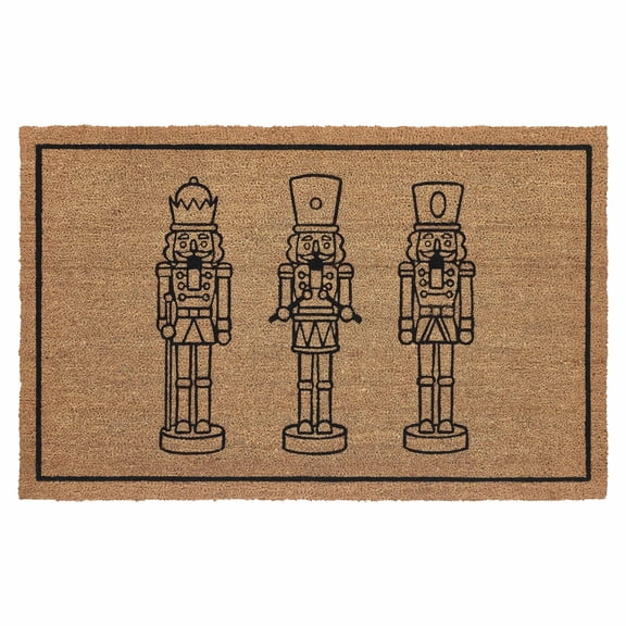 My Texas House Natural Nutcracker Outdoor Coir Doormat, 30" x 48"