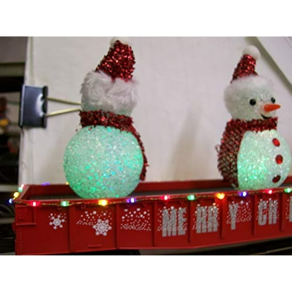 MTH O Gauge RED Christmas Holiday Gondola W/Lighted Snowmen