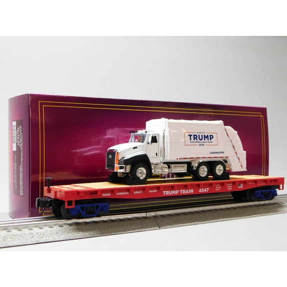 MTH PREMEIR DONALD J. TRUMP FLAT CAR WITH TRUCK O GAUGE 20-92440B