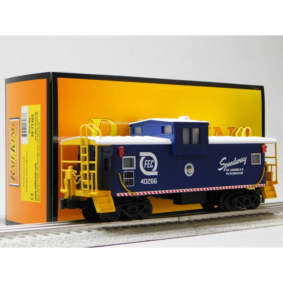 MTH RAILKING FLORIDA EAST COAST EXTENDED VISION CABOOSE O GAUGE 30-77402