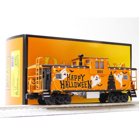 MTH RAILKING HALLOWEEN EXTENDED VISION CABOOSE #1031 W/ LED LIGHTS O GAUGE 30-77411