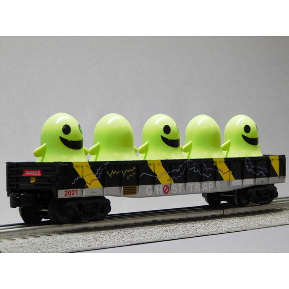 MTH RAILKING HALLOWEEN GONDOLA WITH GLOWING LIGHTED GHOSTS TRAP 30-72254