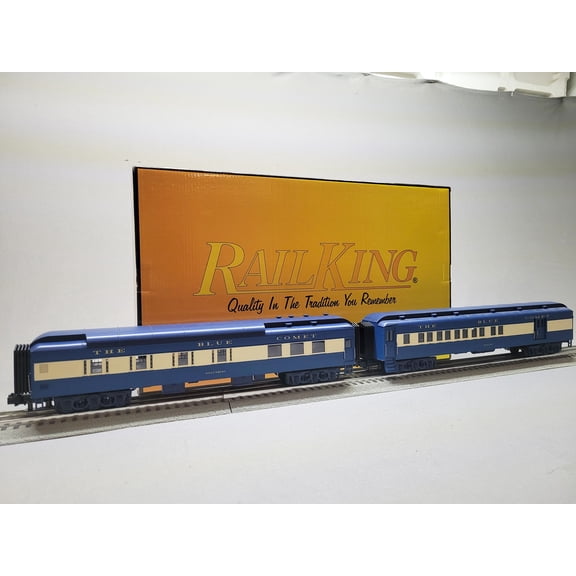 MTH RAILKING JERSEY CENTRAL 2-CAR MADISON PASSENGER SET O GAUGE 30-69364