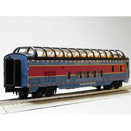 MTH RAILKING NORTH POLE 60' STREAMLINED FULL VISTA DOME CAR O GAUGE 30-68273