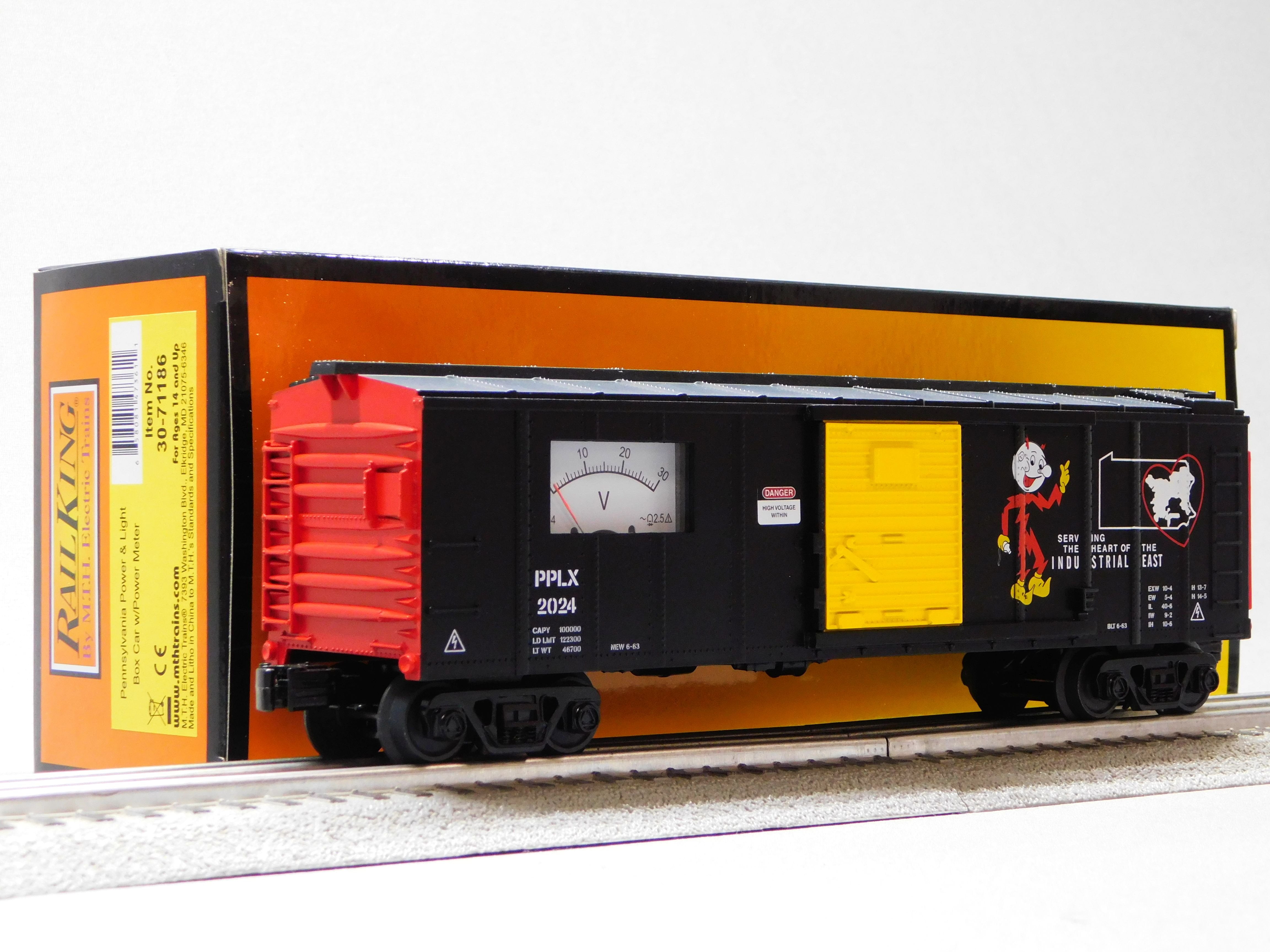 MTH RAILKING PENNSYLVANIA POWER & LIGHT PPLX POWER METER BOXCAR O GAUGE ...
