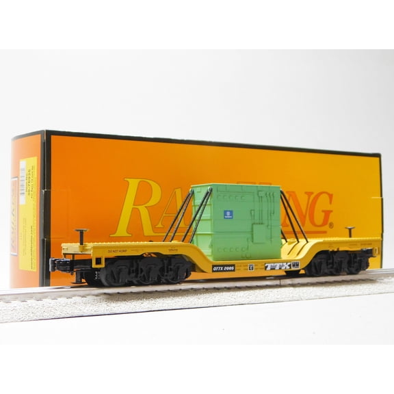 MTH RAILKING TTX DEP. CENTER FLAT W/ TRANSFORMER O GAUGE 30-76935