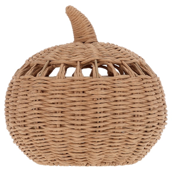 My Texas House Fall Woven Pumpkin Tabletop Decoration, Natural, 9"