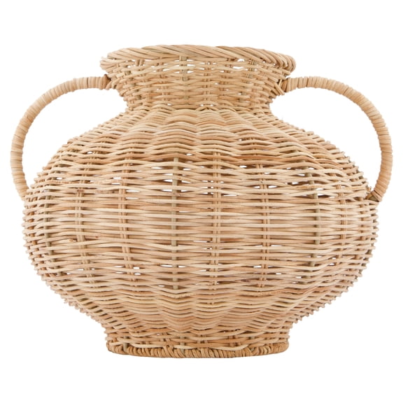 My Texas House Fall Rattan Decorative Vase, Natural, 9"