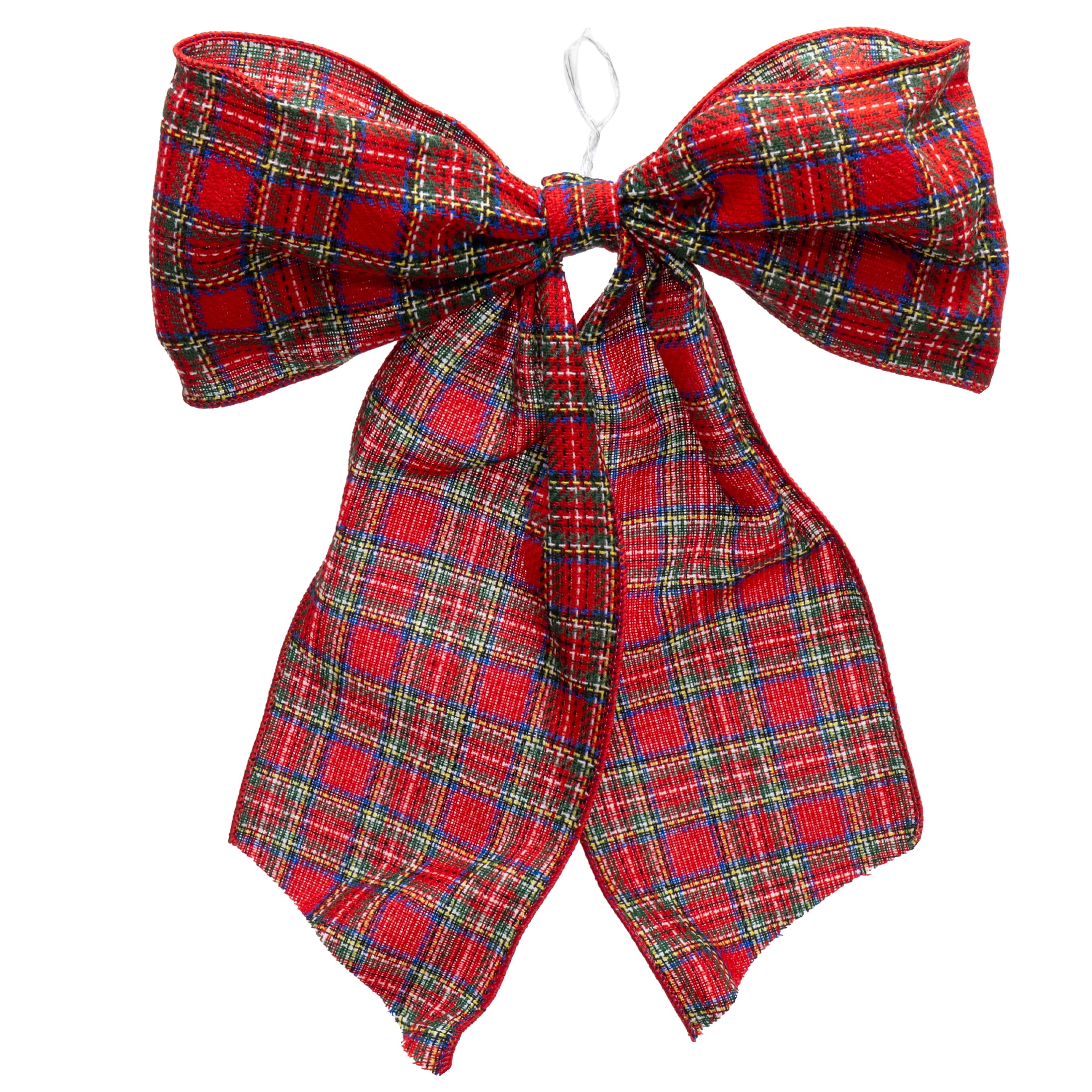 My Texas House Red Plaid Decorative Christmas Bow, 15"
