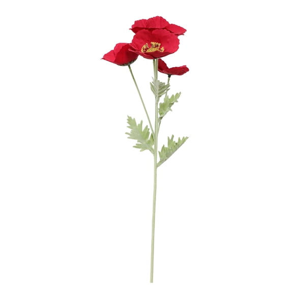 My Texas House Faux Red Poppy Stem, 20"
