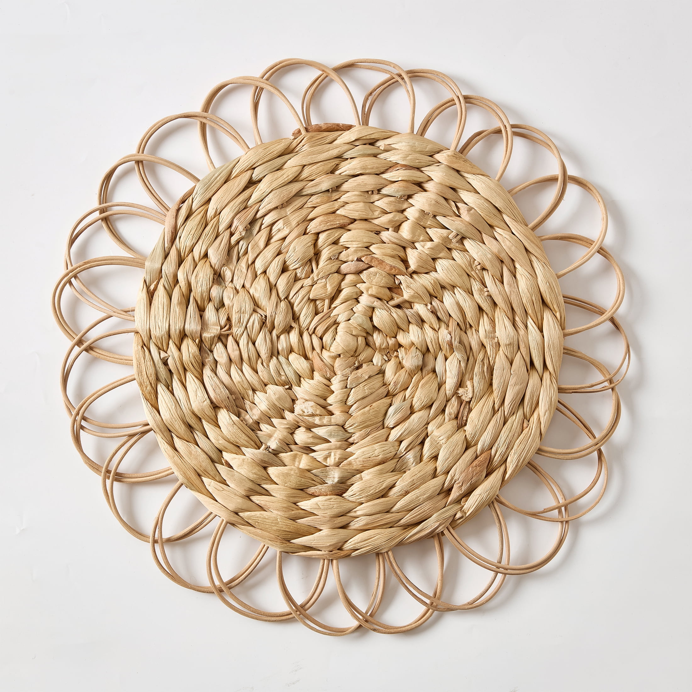 Round Rattan Table Placemat, Brown, 15", by My Texas House