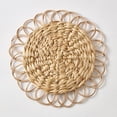 thumbnail image 1 of Round Rattan Table Placemat, Brown, 15", by My Texas House, 1 of 5