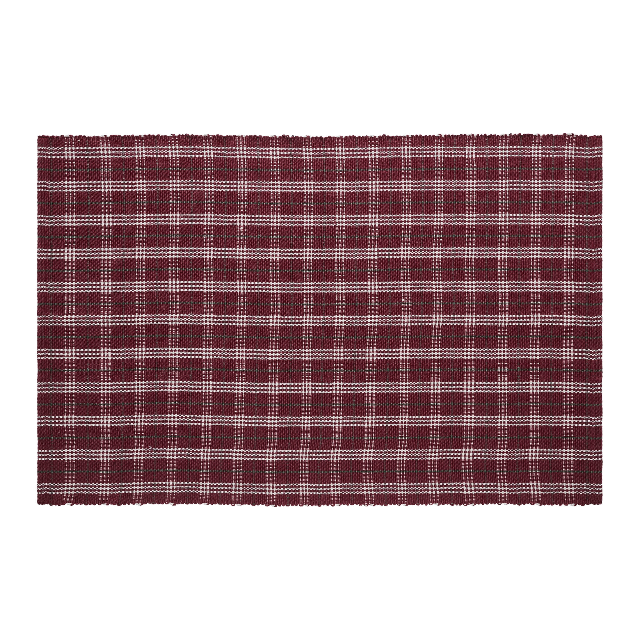My Texas House Red Holiday Plaid Indoor/Outdoor Layering Rug, 38" x 58"