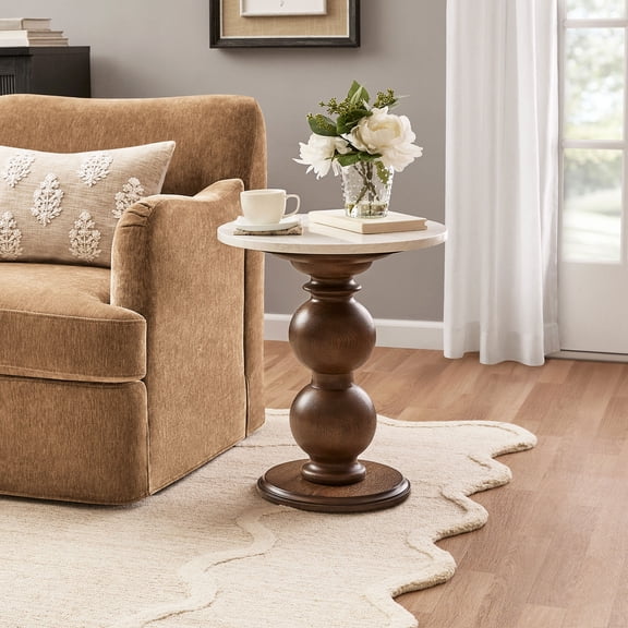 My Texas House Vivienne Marble Top End Table