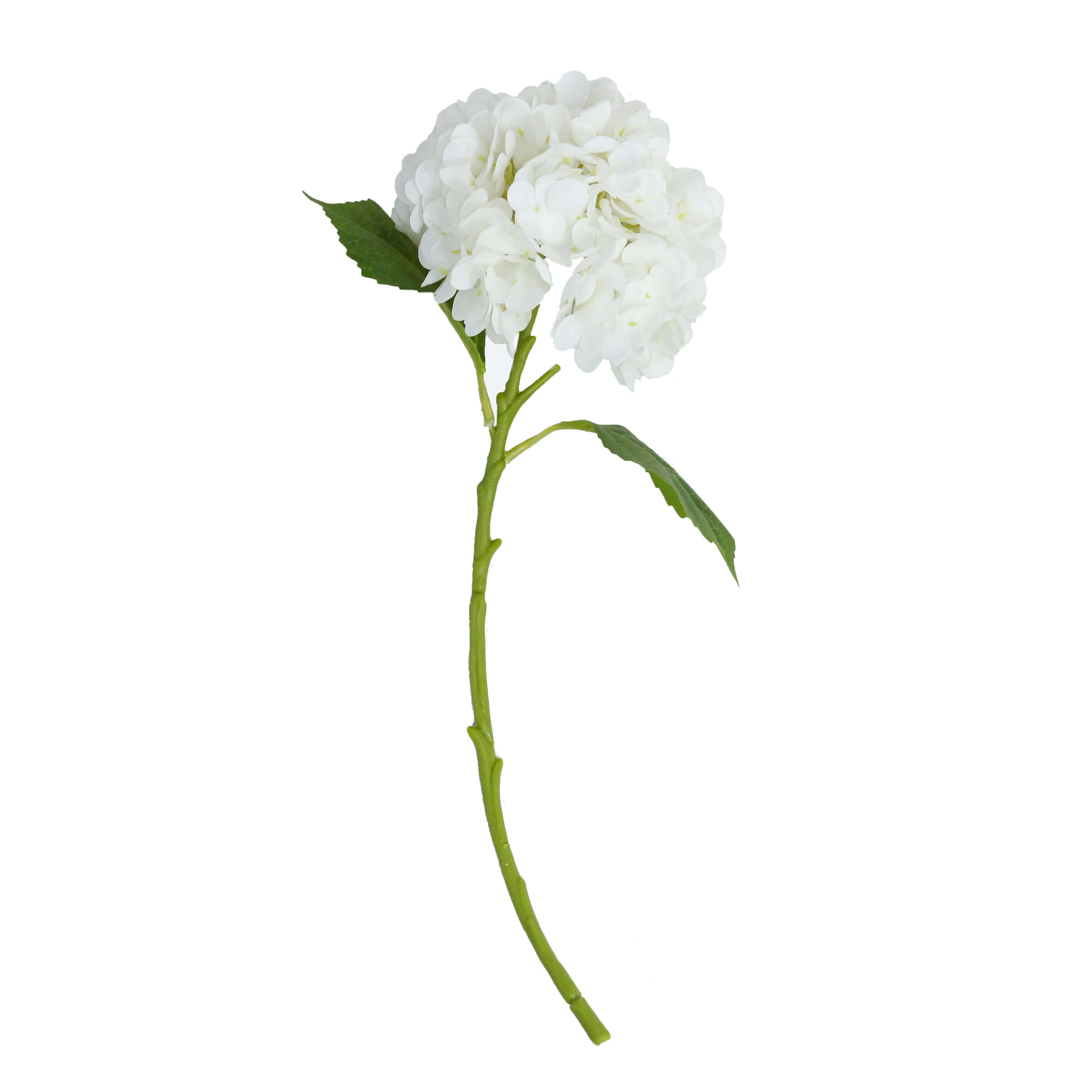 My Texas House Faux Hydrangea Stem, White, 17.75
