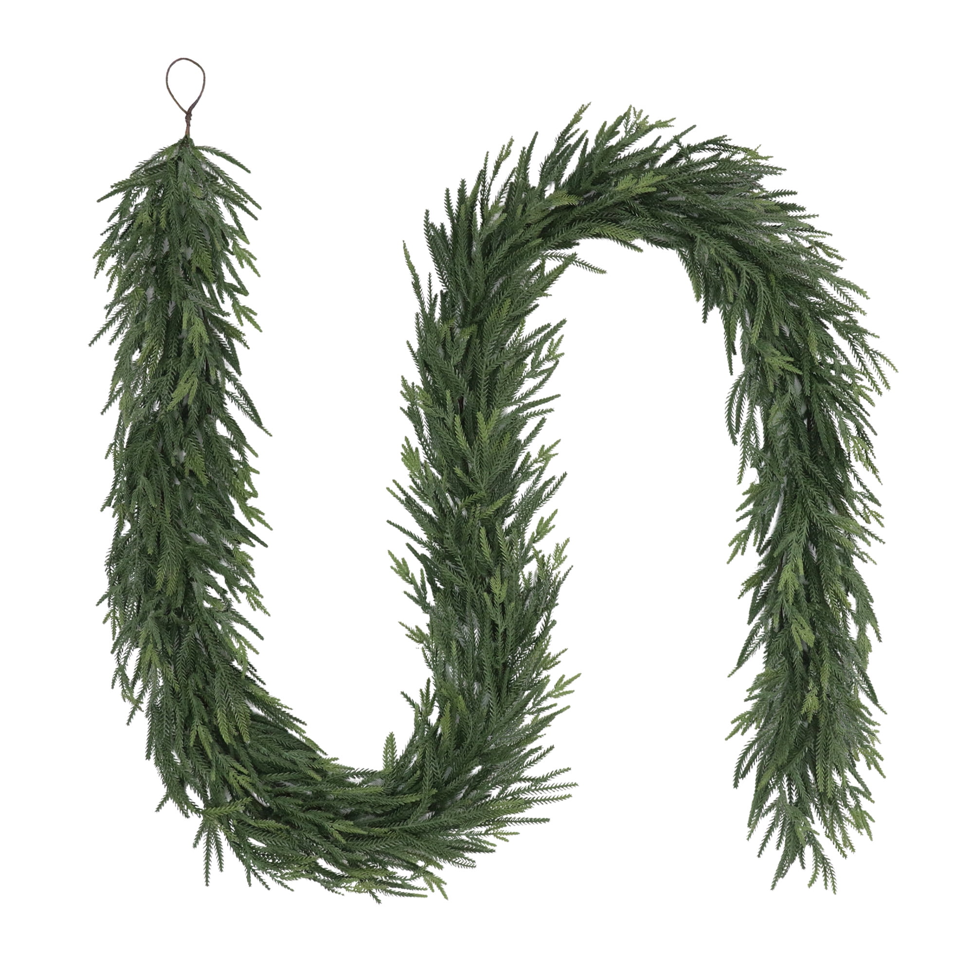 My Texas House 9ft Natural Feel Norfolk Artificial Christmas Garland, Non-lit, Green, Soft PE - Walmart.com