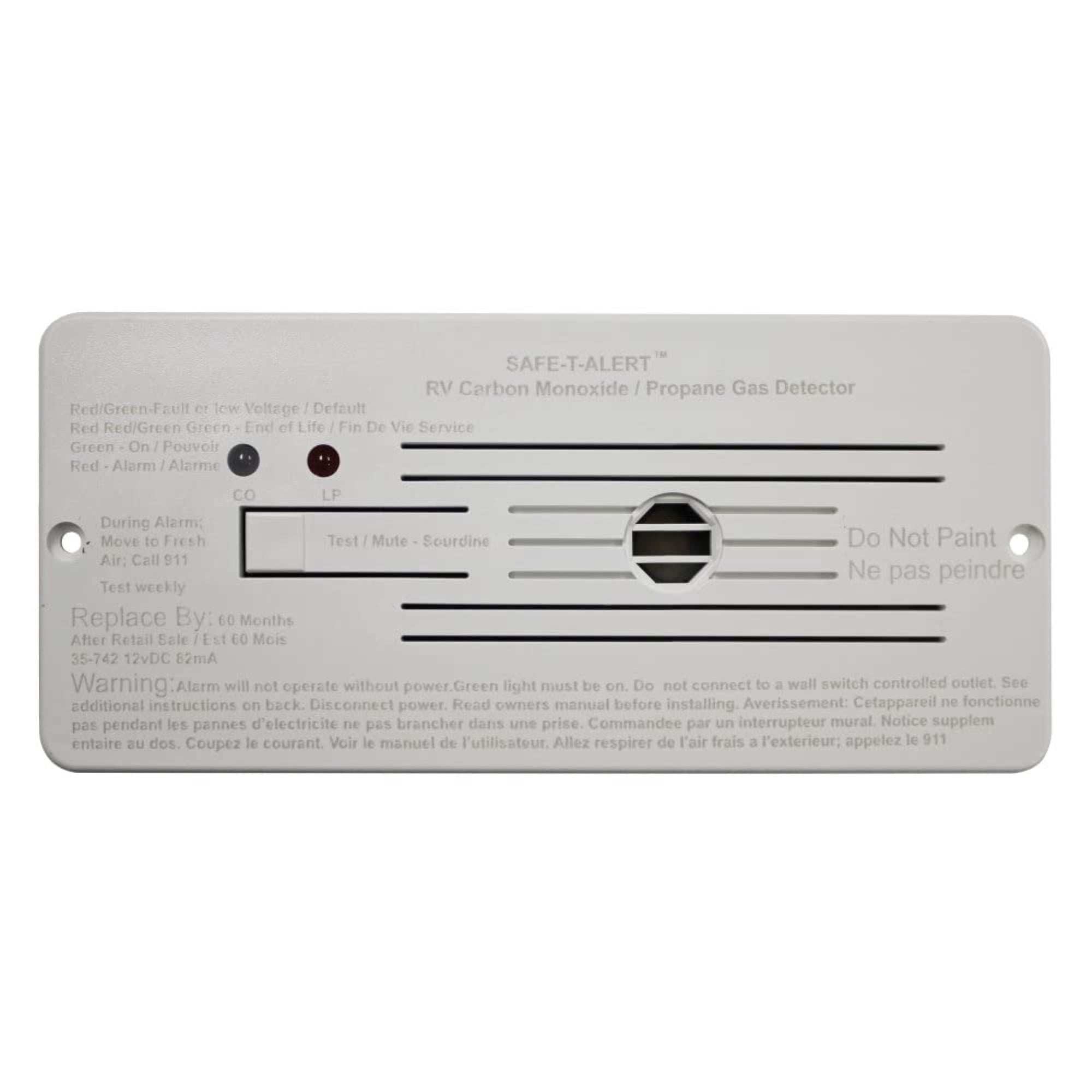 MTI Industries 35-742-WT Safe T Alert 35 Series Dual LP/CO Alarm - Flush Mount, White