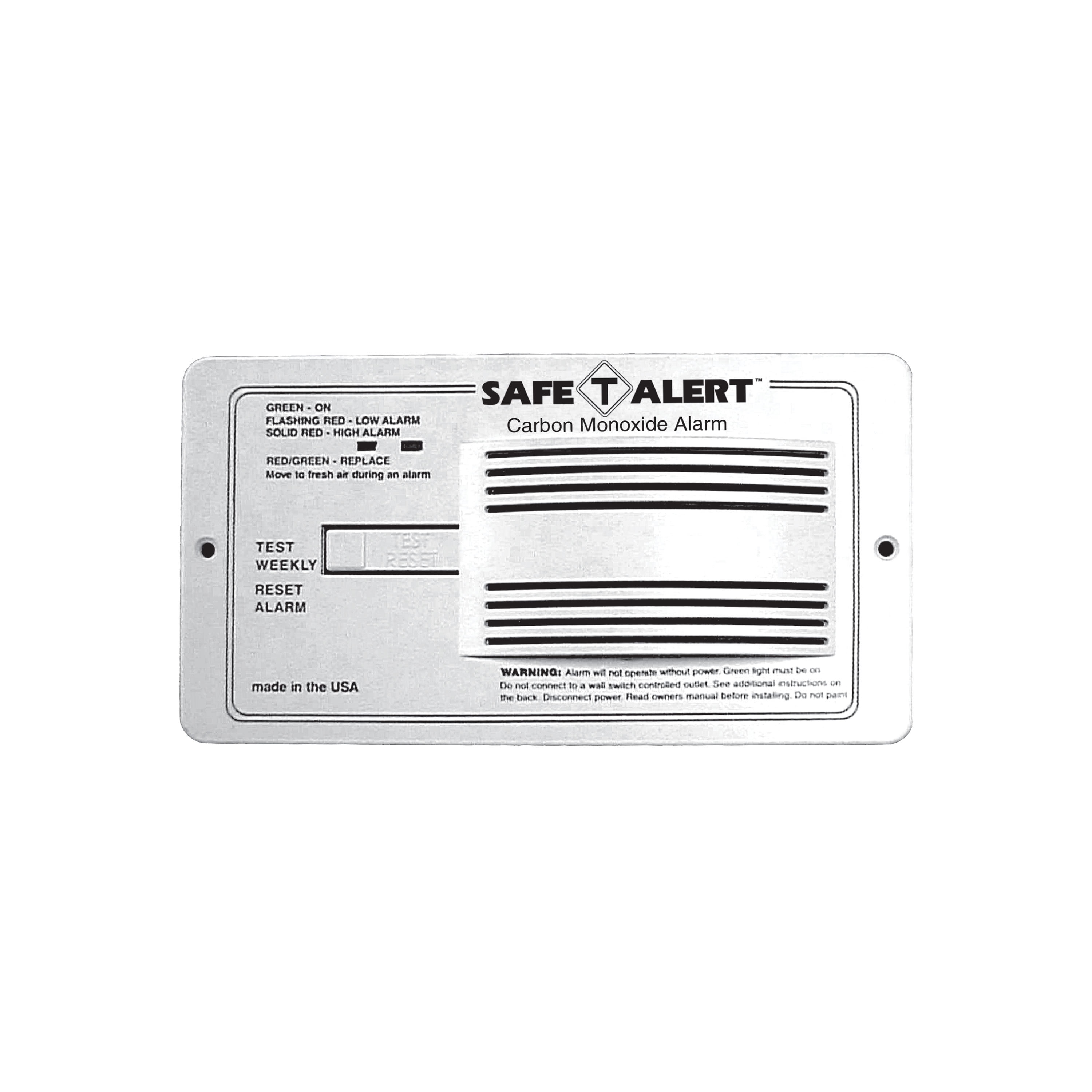 MTI Industries 65541PWT Safe T Alert Carbon Monoxide Alarm Surface
