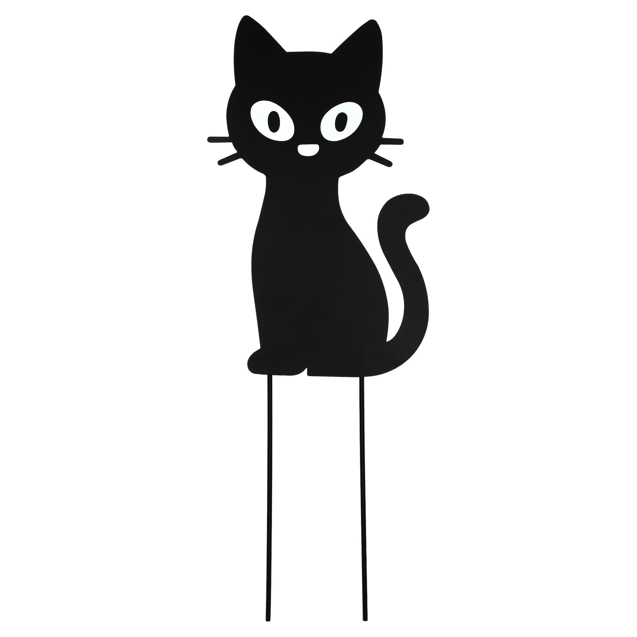 Metal Cat Yard Stake Outdoor Decoration, Black, 18.2", Halloween by Way To Celebrate