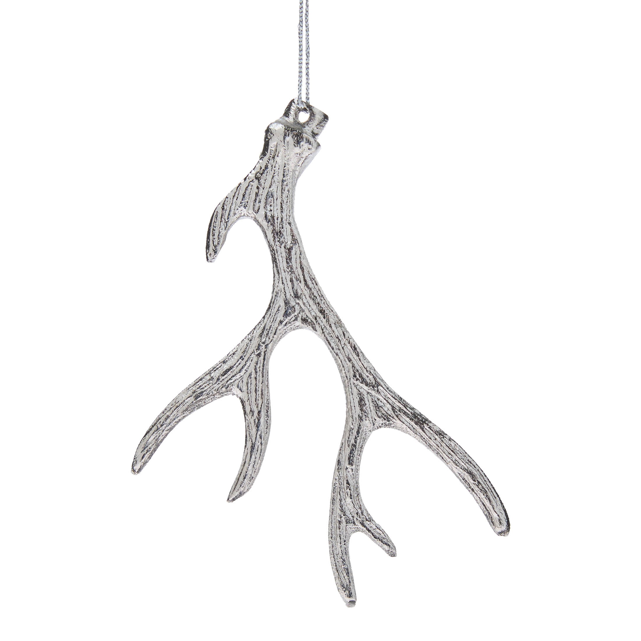 Silver Metal Deer Antler Christmas Ornament, 5", by Holiday Time