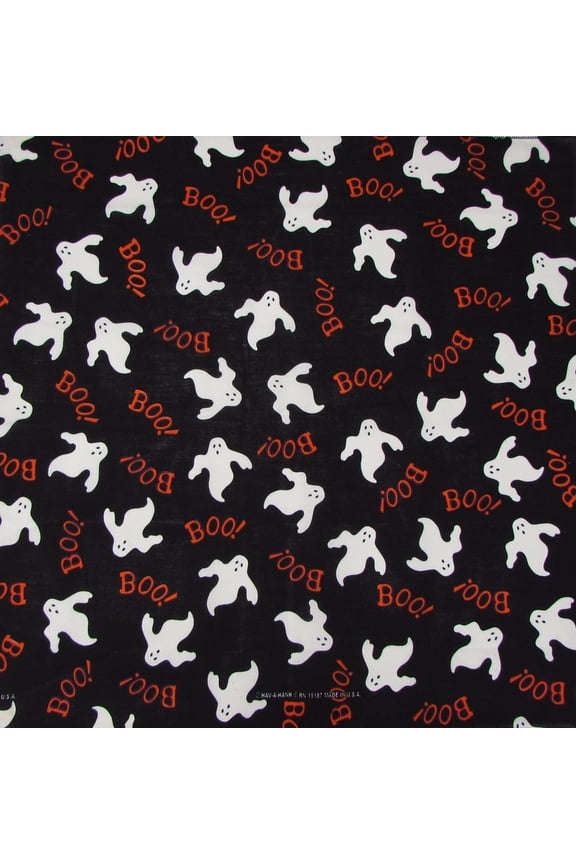 Bandanna Co Seasonal, Boo Ghost Glow, 22" x 22" (3rd)