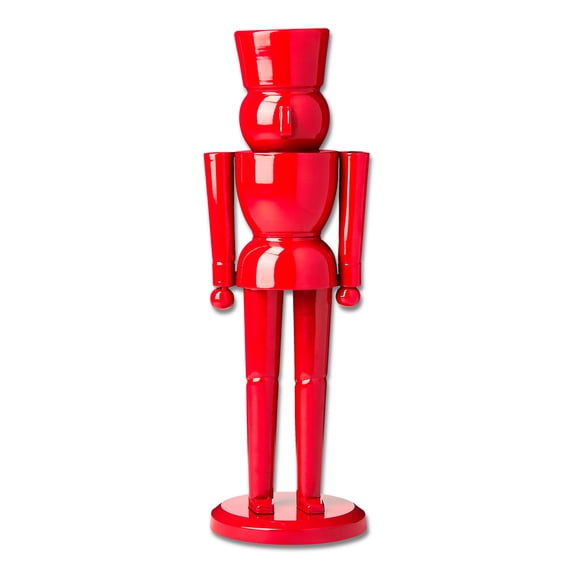 Large Glossy Metal Decorative Nutcracker, Red, 24", by Holiday Time
