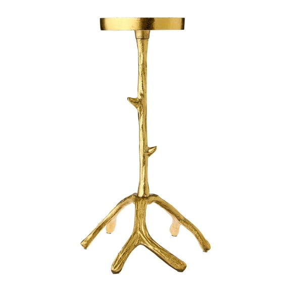 Large Rustic Gold Metal Antler Christmas Pillar Candle Holder, 10", by Holiday Time