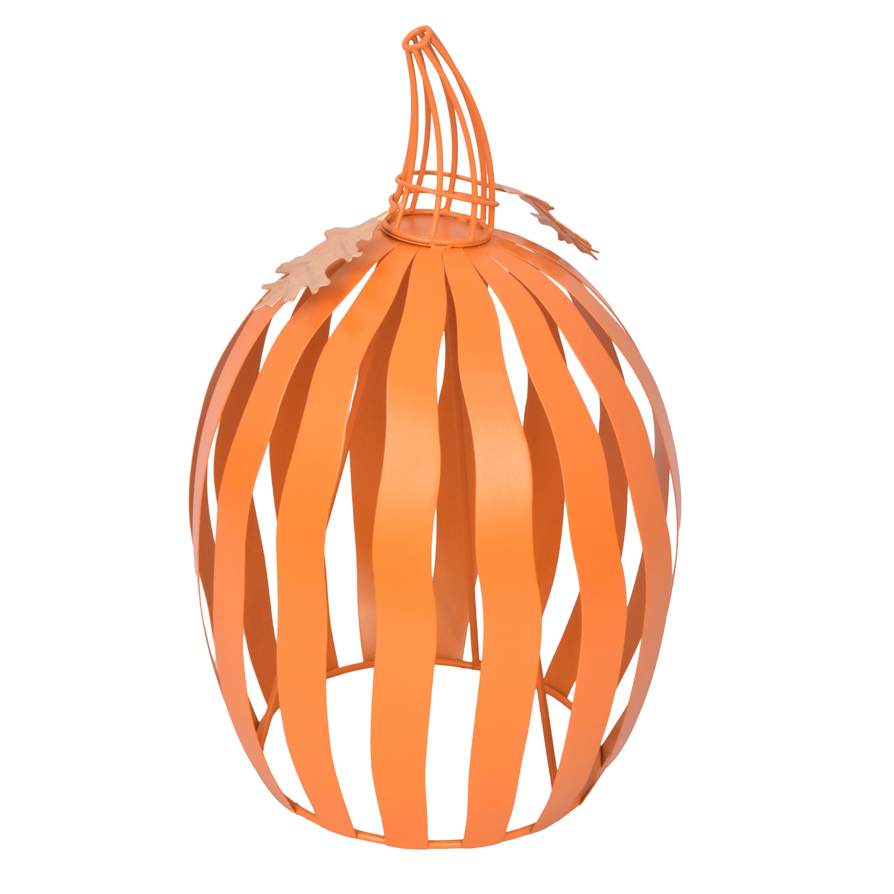 Harvest Orange Metal Pumpkin Decoration, 14.5", by Way To Celebrate
