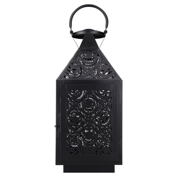 Metal Lantern Decoration, Black, 15.1", Halloween by Way To Celebrate