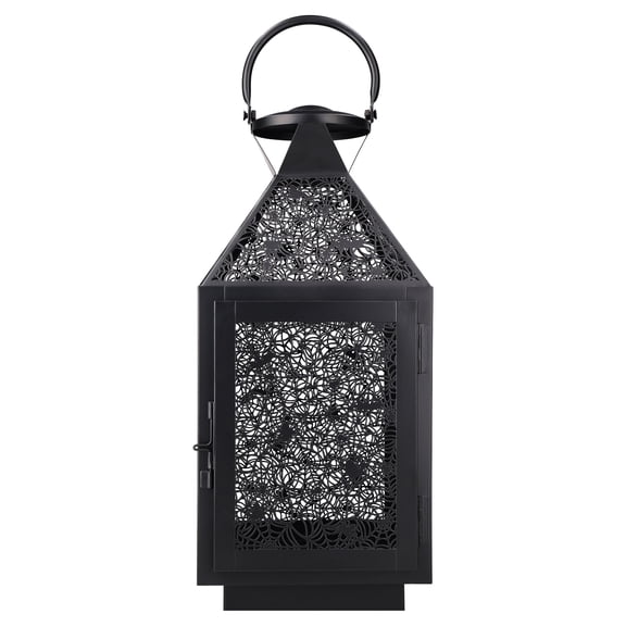 Spiderweb Cutout Metal Lantern Outdoor Decoration, 15.1", Halloween by Way To Celebrate